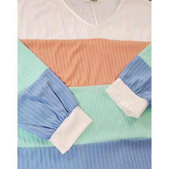 Haptics by Holly Harper Women's Colorblock Top 3X NWOT Lightweight‎ Long Sleeve - Picture 14 of 16